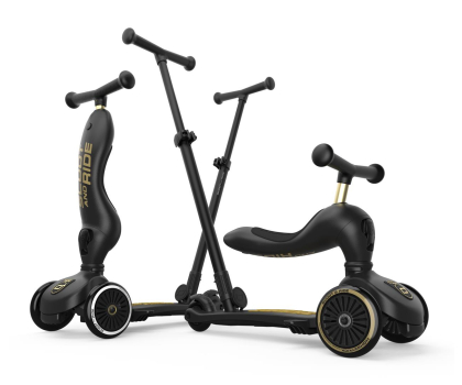 Hulajnoga nieelektryczna Scoot & Ride Highwaykick 1 Push and Go 2w1 Jeździk i hulajnoga Black&Gold